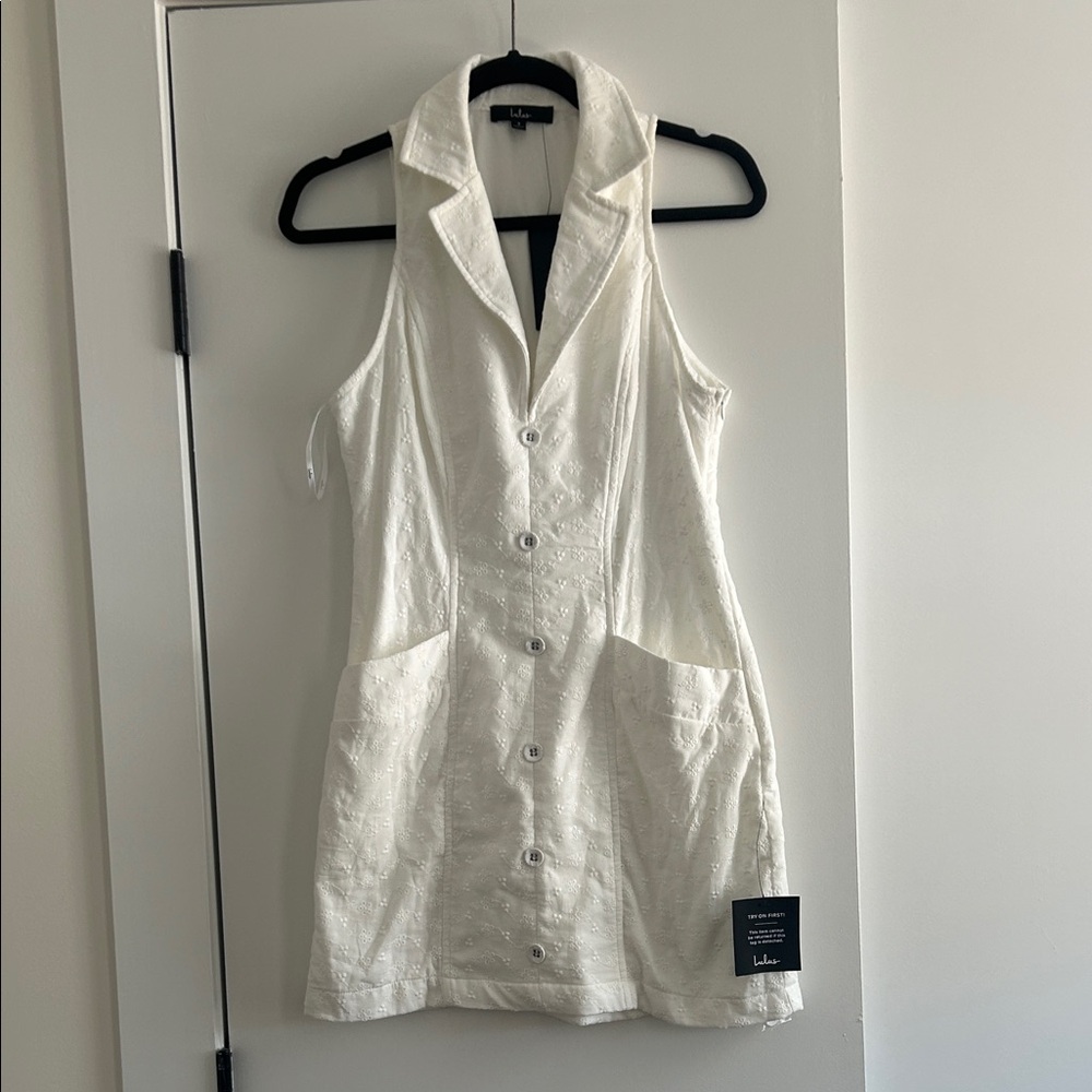 Lulu's Ivory Textured Button-Up Top